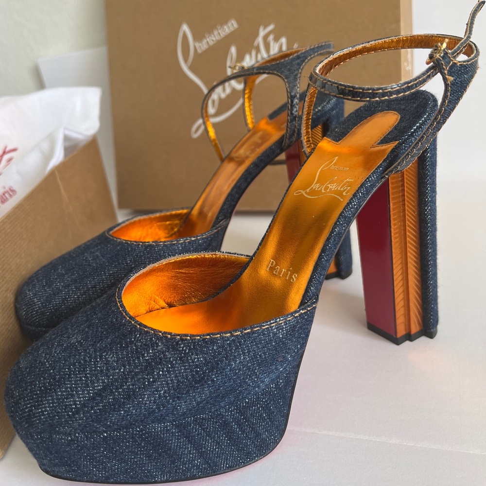 Christian Louboutin Coluna Denim Pump 130 Size EU 39.5